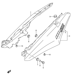DL650 Обтекатель сидения