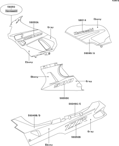 ZX500 Decal(ebony / gray)(zx500-c3)