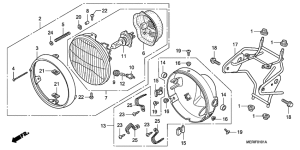 CBF600 (Naked, ABS) Phare