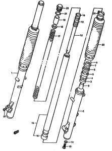 DR650 Вилка передней оси