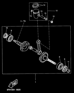 CW50RS Коленчатый вал и поршни