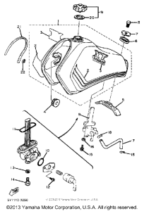 XT550K Топливный бак