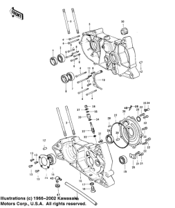 KE125 Картер двигателя