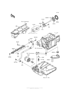 ZX1400 Масляный насос и фильтр