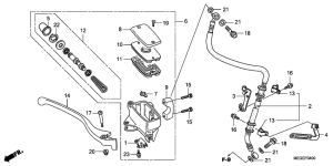 VT750CA Передний главный тормозной цилиндр
