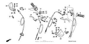 XR80R Handle lever + cable