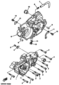 YZ250WR YZ250WRW Картер двигателя