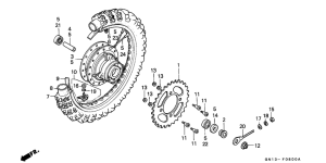 XR80R Rear wheel complete assy