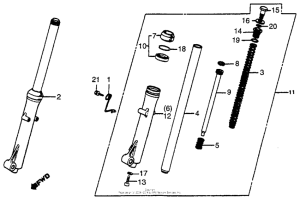 XR80 Front shock absorber 83-84