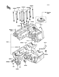ZX400 Картер двигателя