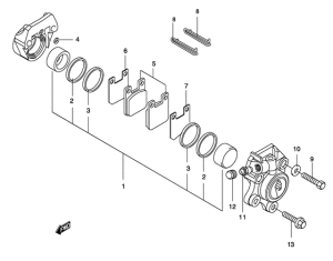 AY50 Передний суппорт