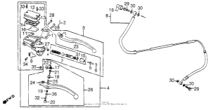 VF1100C Clutch master cylinder + clutch control lever