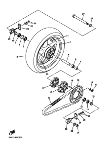 FZ6-N Rear wheel complete assy
