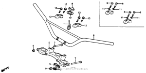 CR80R Handlebar + top bridge