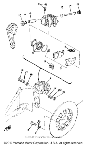 RD400F Rear disc brake - caliper