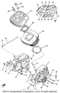 DT125C Cylinder-crankcase