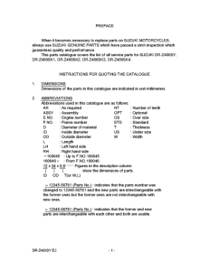 DR-Z400 Catalog preface