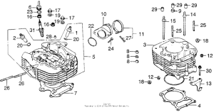 XL250 Цилиндр и головка цилиндра