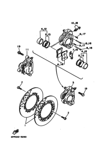 XV1100 Передний суппорт