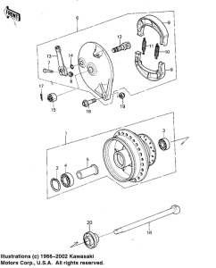 KX125 Front hub / brake