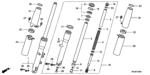 VT750CA Вилка передней оси