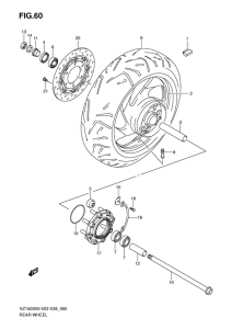 VZ1500 Rear wheel complete assy
