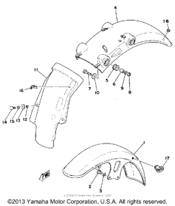 SR500E Front fender - rear fender