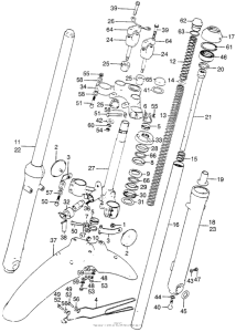 XL175 Steering stem + front fender + front fork