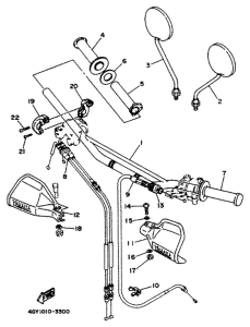 TT250R Steering handle. cable