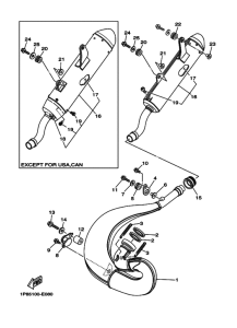 YZ250 YZ250W1 Выхлоп