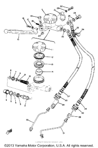 TZ750A Master cylinder-brake hose