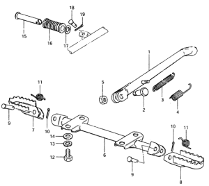 TS125 Stand - footrest