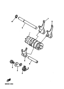 TDR125 Shift cam & fork