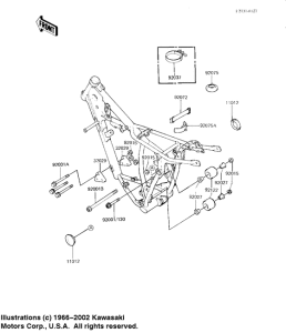 KX125 Рама ,крепежные детали