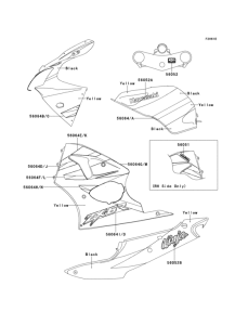 ZX600 Decals(yellow / black)(zx600-j2h)