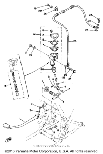 XS400E Brake pedal - rear master cylinder