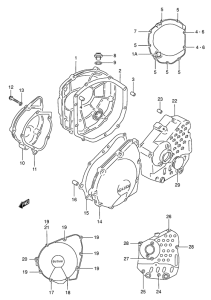 GSX750 Crankcase cover ass`y  (v