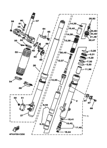 TT250R Вилка передней оси