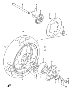 GSF1200S Rear wheel complete assy