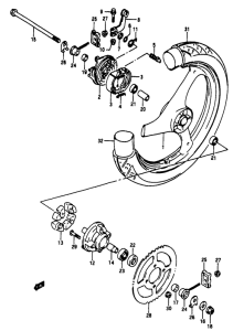 TV50 Rear wheel complete assy