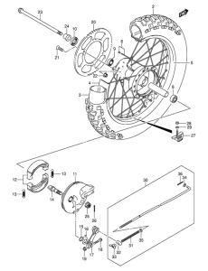 DR-Z125 Rear wheel complete assy