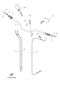 MT03 Steering handle & cable