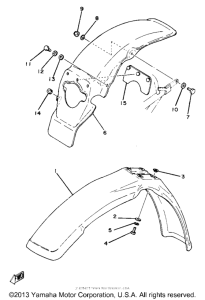 YZ80G Front fender-rear fender