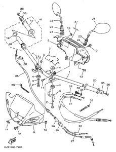 V110ZE Steering handle. cable