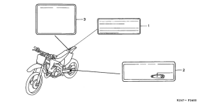 CR125R Лейбл предостережения