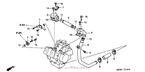VF750C Патрубки охлаждения