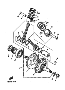 XV250S Коленчатый вал и Поршень