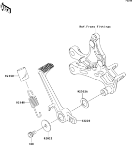 ZX1000 Педаль тормоза