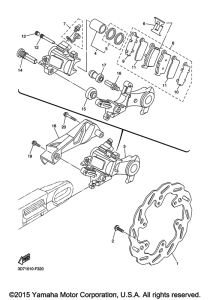WR250R Задний суппорт