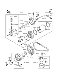 KLE400 Starter motor / starter clutch